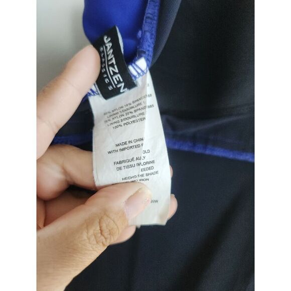 Jantzen Classic Blue Purple V-Neck Racerback Tummy Control 1 Piece Swimsuit 20W - Picture 7 of 8